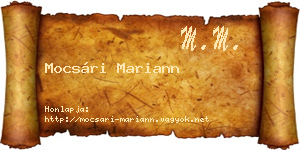 Mocsári Mariann névjegykártya