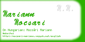 mariann mocsari business card